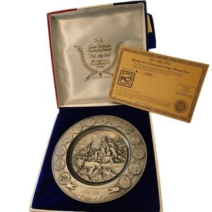 VTG BICENTENNIAL 1776-1976 COMMEMORATIVE SERIES PEWTER PLATE NO 4 "WE AR…